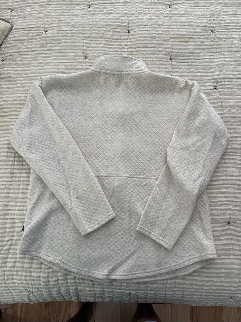 Eddie Bauer Cozy Cream Quilted Half-Zip pullover Size Small - Picture 4 of 5